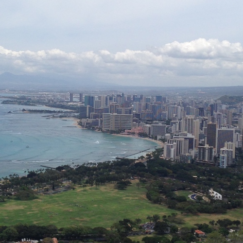 View of Waikiki from top.